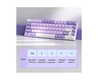 risokeys Portable 60% Mechanical Gaming Keyboard, Mk-Box Led White Backlit Compact 68 Keys Mini Wired Office Keyboard with Red Switch for Windows Lapt