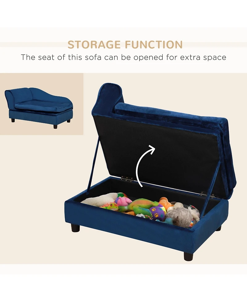PawHut Luxury Small Dog Bed Couch W/ Storage