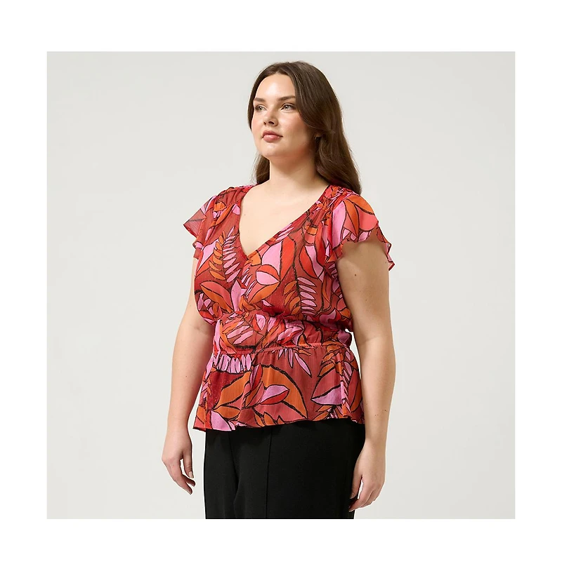 Estelle Aster Sheer Print Top