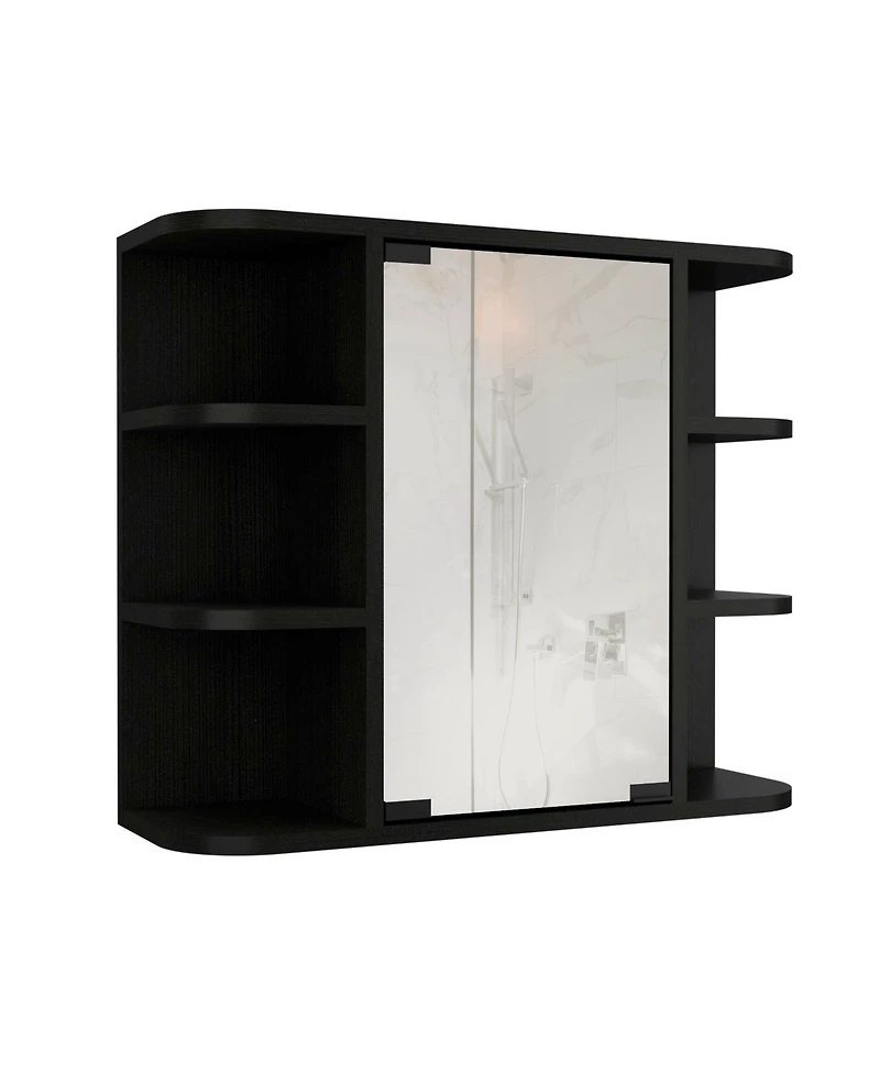 Slickblue Wall Mounted Bathroom Cabinet with 6 Storage Shelves for Toiletries and Essentials