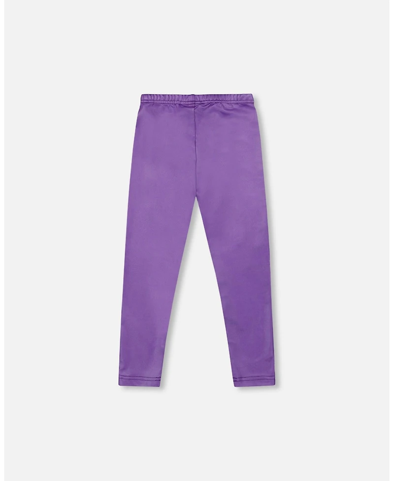 Deux par Girl Shiny Stretch Leggings Purple