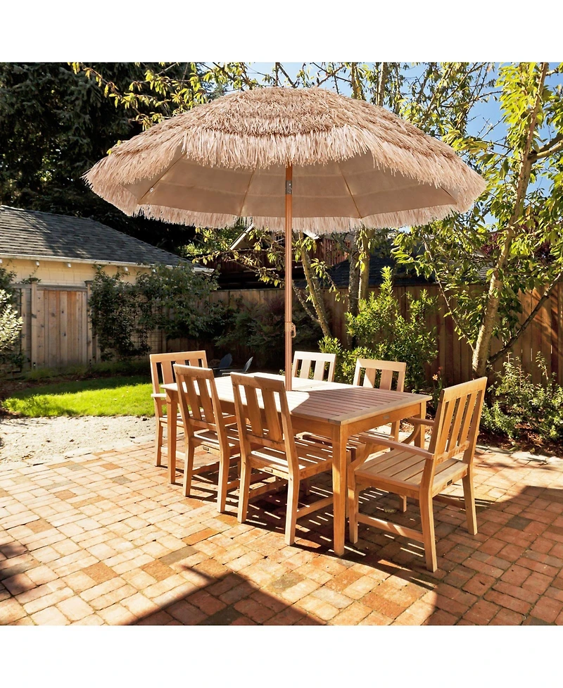 Mecale 7.2 Feet Patio Thatched Tiki Umbrella Hawaiian Hula Beach Umbrella