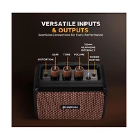 Pyle 5W Portable Mini Electric Guitar Amplifier for Desktop Practice (Black)