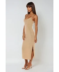 Bebe Women's Milan Metallic Bodycon Maxi Dress