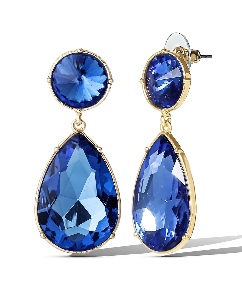 Jessica Simpson Blue Teardrop Statement Earrings