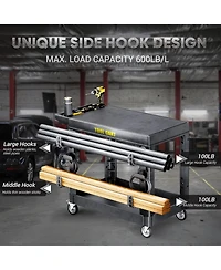 Silvel 46 in. 2 Tier Flat Top Rolling Tool Cart with Wheels, Industrial Commercial/ Service Tool Cart, Pp