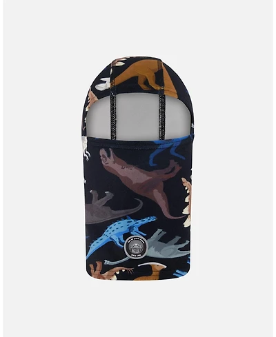 Deux par Boy Brushed Jersey Balaclava Black Dinosaur Print - Toddler|Child