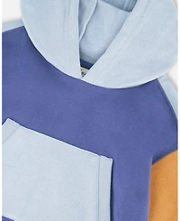 Deux par Baby Boy Long Sleeve Colorblocked Hooded Fleece Sweatshirt Blue