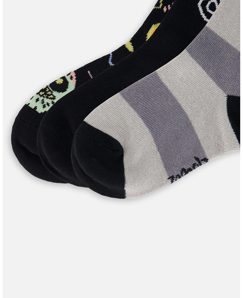 Deux par Boy 3-Pack Knit Socks Black - Toddler|Child