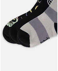 Deux par Boy 3-Pack Knit Socks Black - Toddler|Child