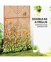 Outsunny Metal Outdoor Privacy Screen Outdoor Divider Trellis Rhombus