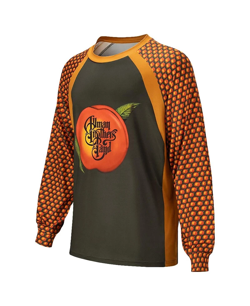 Section 119 Men's and Women's Orange The Allman Brothers Band Eat a Peach Raglan Long Sleeve Swim Shirt