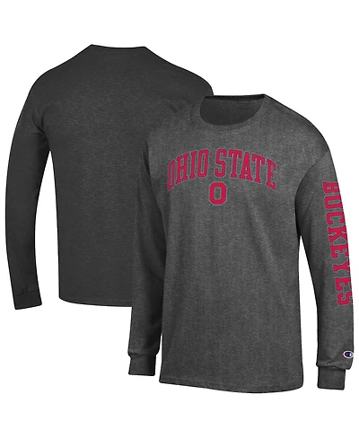 Champion Men's Charcoal Ohio State Buckeyes Arch Over Logo Long Sleeve T-Shirt
