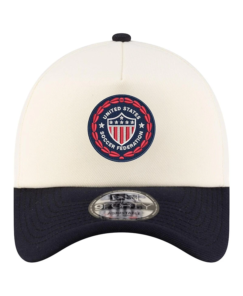 New Era Men's Cream Usmnt Retro Foam 9FORTY Adjustable Hat
