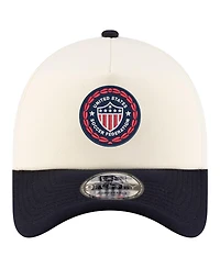 New Era Men's Cream Usmnt Retro Foam 9FORTY Adjustable Hat