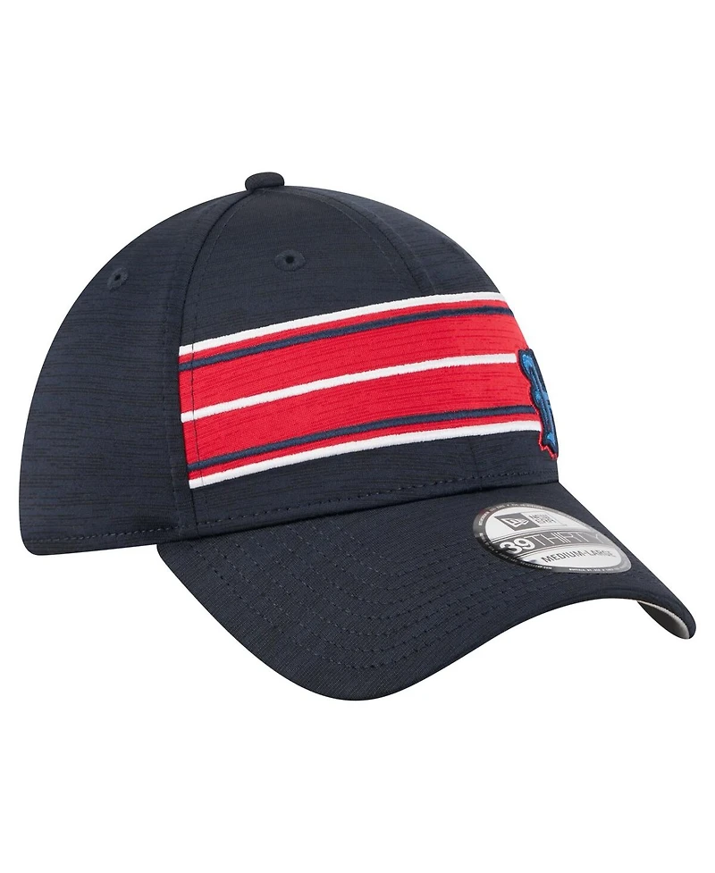 New Era Men's Navy Houston Texans Stripes 39THIRTY Flex Hat