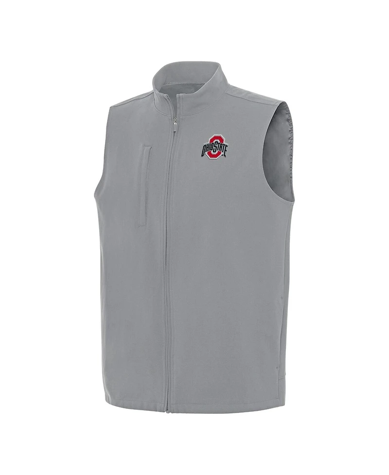 Antigua Men's Gray Ohio State Buckeyes Regard Full-Zip Vest