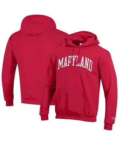 Champion Men's Red Maryland Terrapins Basic Arch Fleece Pullover Hoodie