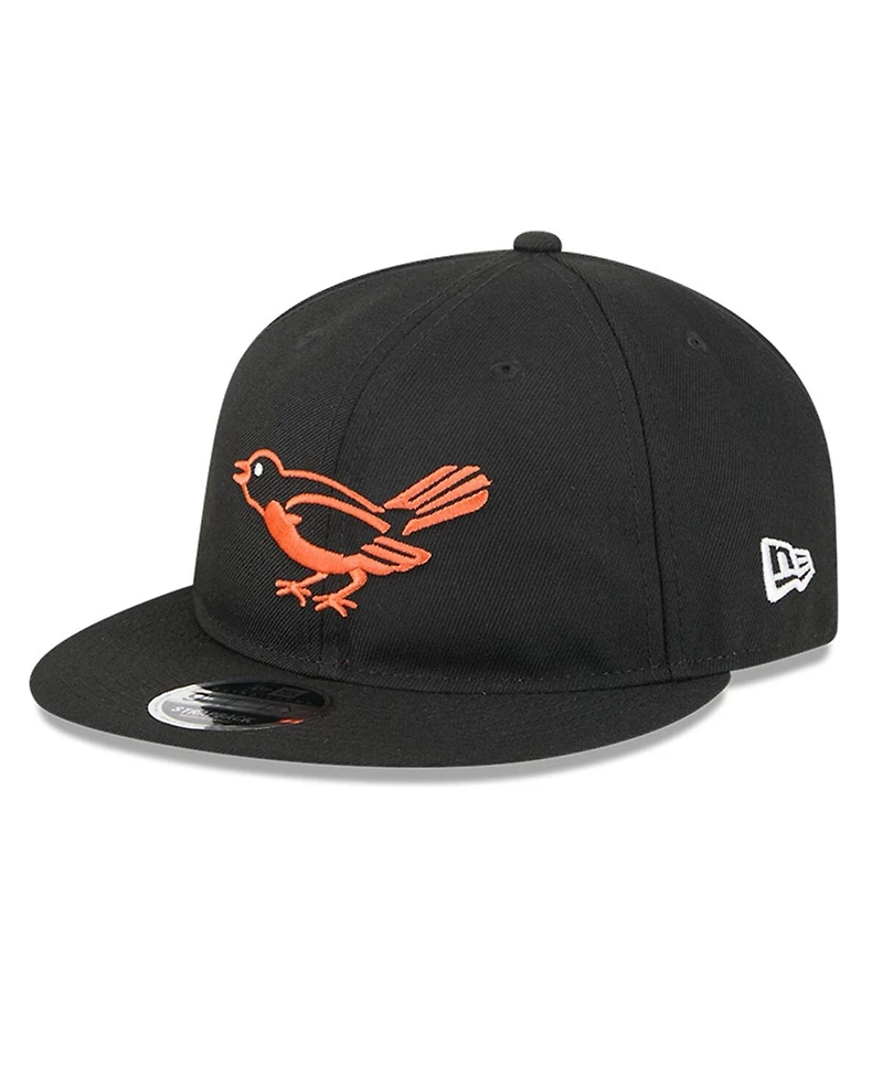 New Era Men's Black Baltimore Orioles Baseball Hall of Fame Retro Crown 9FIFTY Adjustable Hat