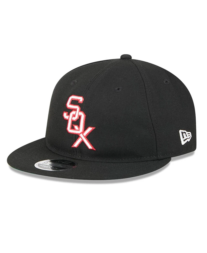 New Era Men's Black Chicago White Sox Baseball Hall of Fame Retro Crown 9FIFTY Adjustable Hat