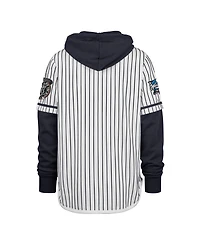 '47 Brand Men's White New York Yankees 2000 World Series Winning Stripes Shortstop Pullover Hoodie