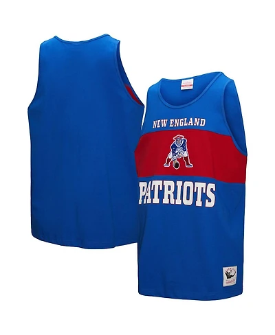 Mitchell & Ness Men's Royal New England Patriots Retro Color Block Tank Top
