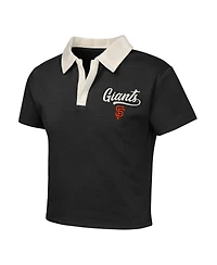 Outerstuff Big Girls 2-Piece Black San Francisco Giants Base Trainer Johnny Polo Shirt and Skort Set