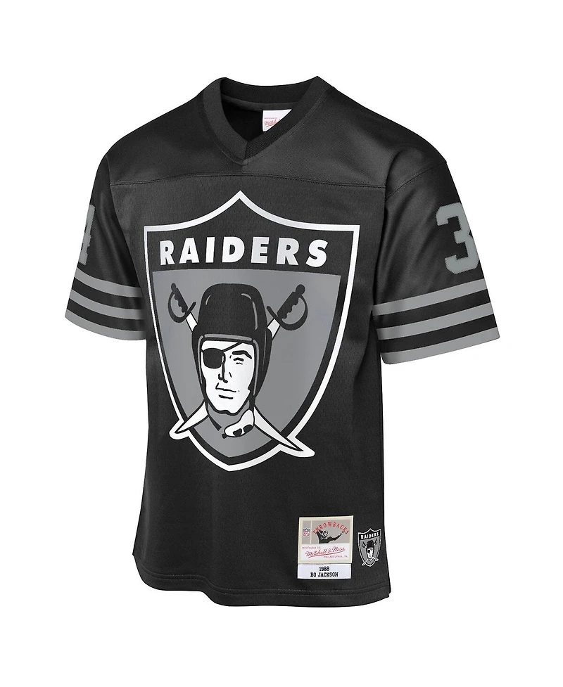 Mitchell & Ness Big Boys and Girls  Bo Jackson Black Las Vegas Raiders 1988 Throwback Fashion Jersey