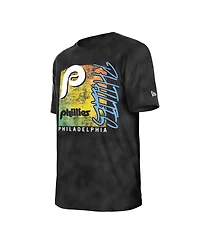 New Era Women's Black Philadelphia Phillies Sport Classics Enzyme Wash Oversized T-Shirt