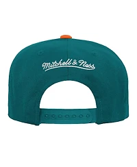 Mitchell & Ness Big Boys and Girls Aqua Miami Dolphins Team Two-Tone Snapback Hat