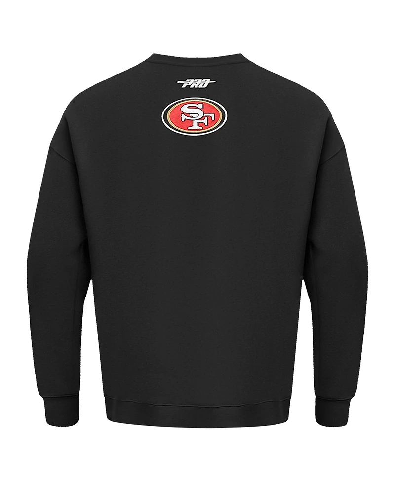 Pro Standard Men's Black San Francisco 49ers Turn It Up Drop Shoulder Pullover Sweatshirt