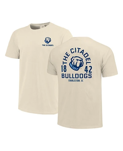 Image One Men's Cream Citadel Bulldogs Comfort Colors Mascot Overlay T-Shirt