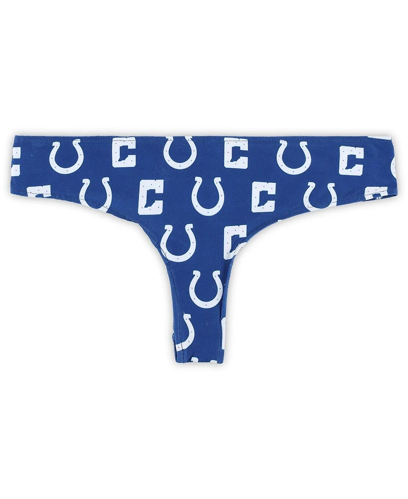 Concepts Sport Women's Royal Indianapolis Colts Record Allover Print Knit Thong