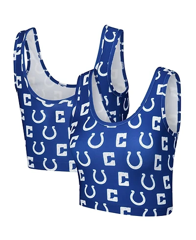Concepts Sport Women's Royal Indianapolis Colts Record Allover Print Bralette