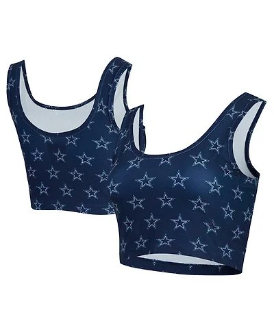 Concepts Sport Women's Navy Dallas Cowboys Record Allover Print Bralette