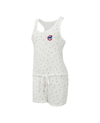 Concepts Sport Women's Cream Chicago Cubs Gardner Hacci Knit Romper