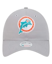 New Era Women's Gray Miami Dolphins Throwback 9TWENTY Adjustable Hat