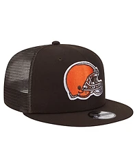 New Era Big Boys and Girls Brown Cleveland Browns Main Trucker 9FIFTY Snapback Hat