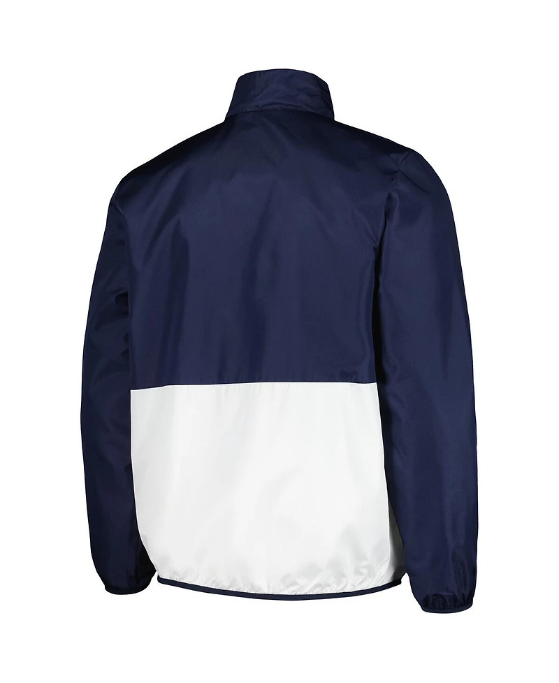 G-iii Sports by Carl Banks Men's Navy West Virginia Mountaineers Cornerman Half-Zip Top