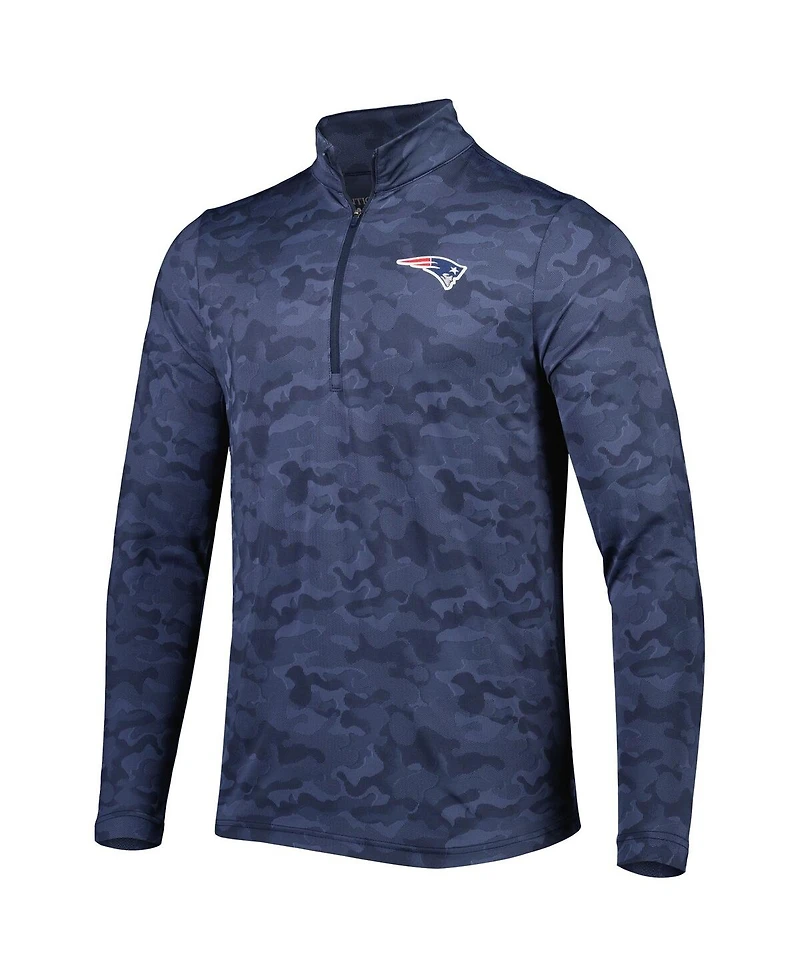 Antigua Men's Navy New England Patriots Brigade Quarter-Zip Sweatshirt