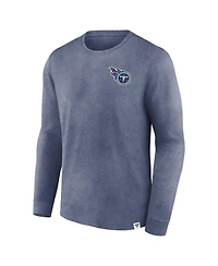 Fanatics Men's Heather Navy Tennessee Titans Heritage Snow Wash Long Sleeve T-Shirt