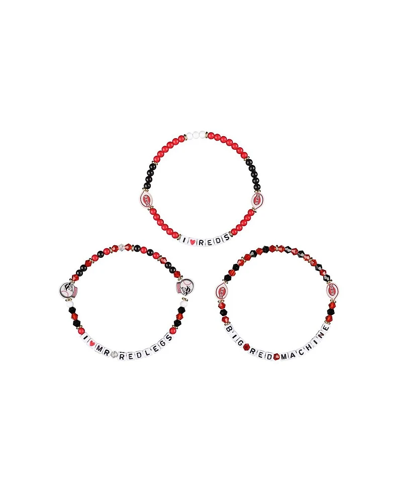 Foco Cincinnati Reds 3-Pack Friendship Bracelet Set
