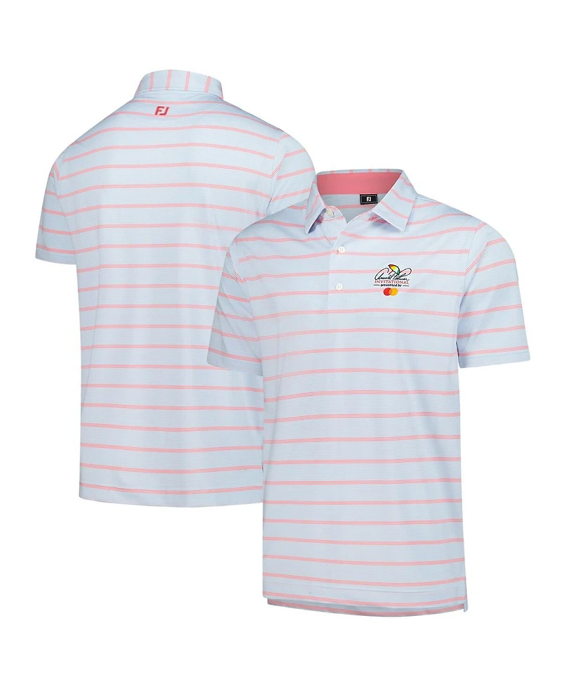 FootJoy Men's White Arnold Palmer Invitational ProDry Multi Pinstripe Lisle Polo Shirt