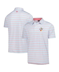 FootJoy Men's White Arnold Palmer Invitational ProDry Multi Pinstripe Lisle Polo Shirt