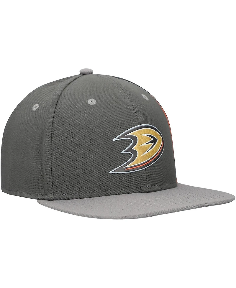 Fanatics Men's Charcoal Anaheim Ducks Authentic Pro Ice Snapback Hat