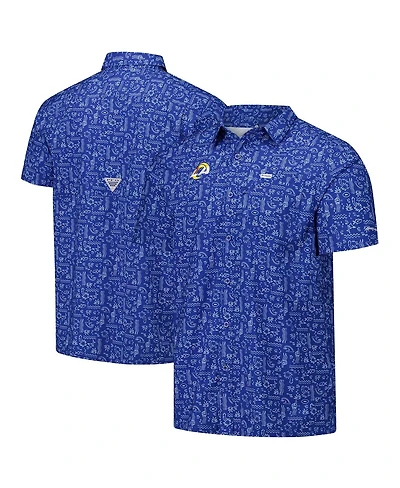 Columbia Pfg Men's Royal Los Angeles Rams Super Slack Tide Omni-Wick Button-Up Shirt