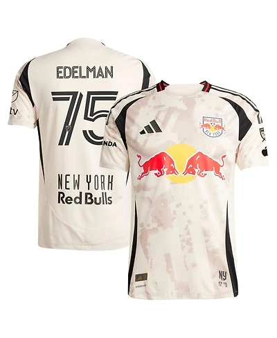 Adidas Men's Daniel Edelman Tan New York Red Bulls 2025 Stone Kit Authentic Player Jersey