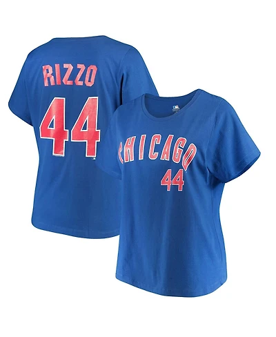 Majestic Women's Anthony Rizzo Royal Chicago Cubs Name Number T-Shirt