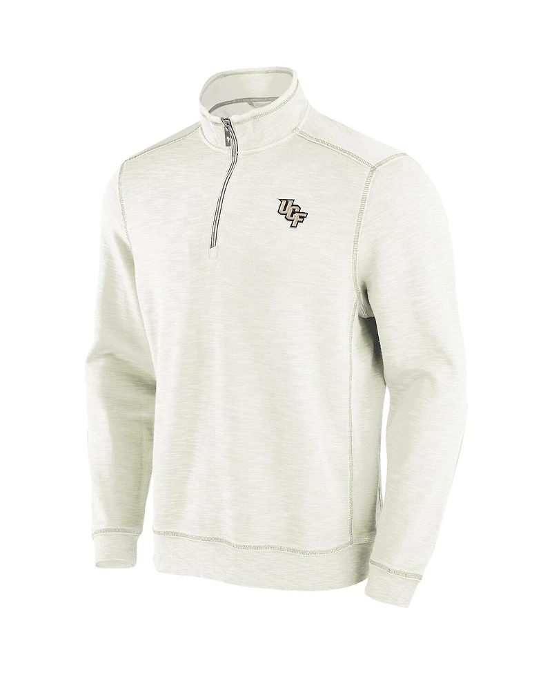 Tommy Bahama Men's Cream Ucf Knights Tobago Bay Half-Zip Tri-Blend Sweatshirt
