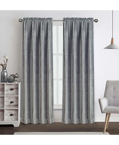Kate Aurora 2 Piece Heavy Weight Light Filtering Rod Pocket Luxurious Royal Chenille Curtain Panels - Beige